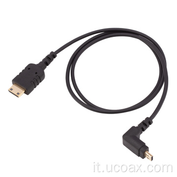Micro HDMI angolato destro a mini HDMI
